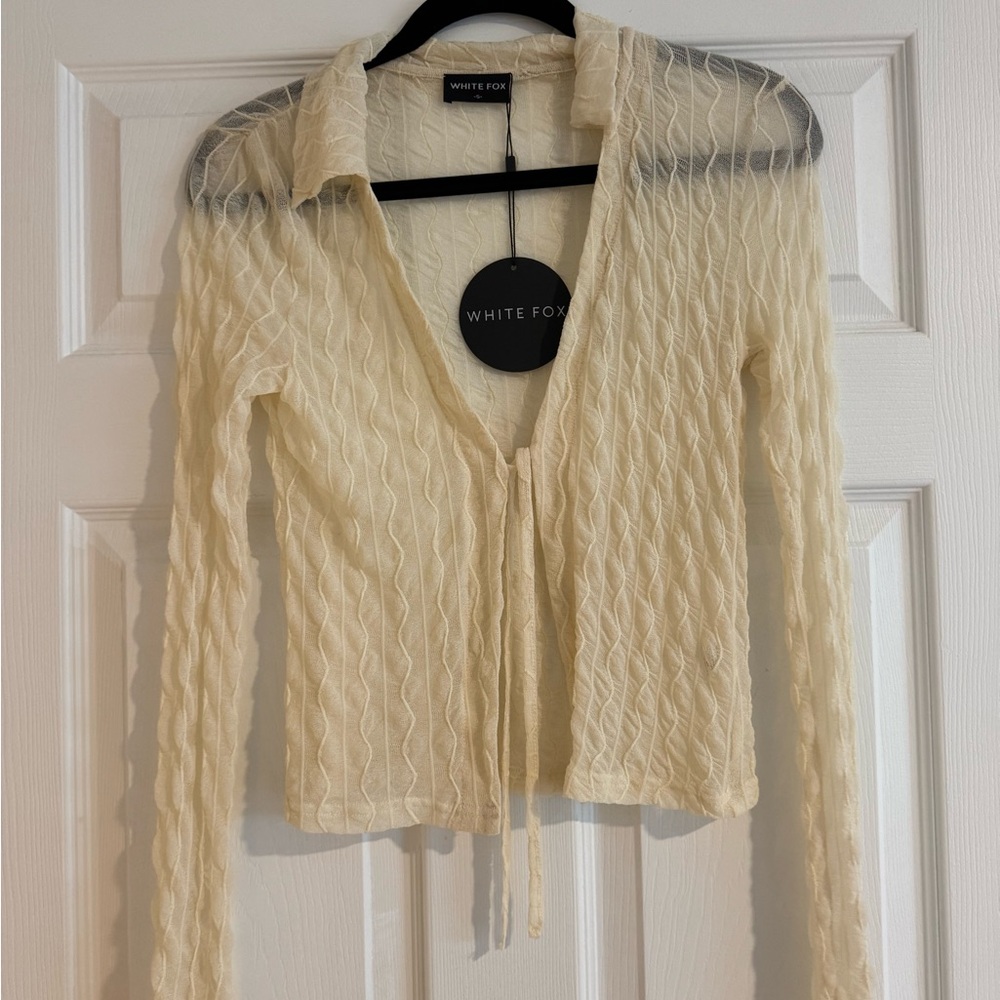 NWT White Fox Boutique Cream Long Sleeve Top